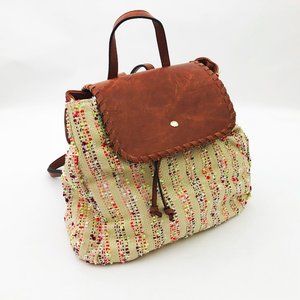 Jen & Co. Saffron Back Pack 12x12x6 in. Vegan Leather with Multicolor Pattern